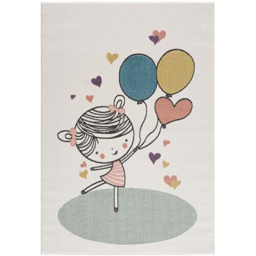Tapis Pour Chambre D'enfant Crème Motif Fille 120x160cm