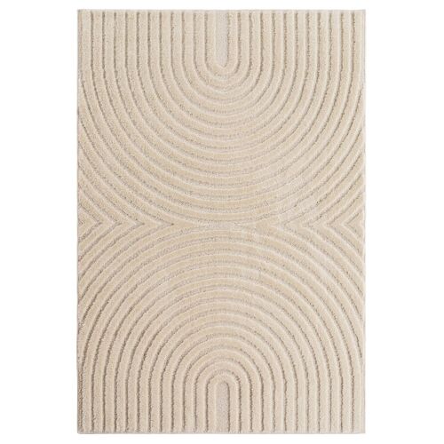 Tapis À  Motifs En Relief Arcs Crème 160x230cm