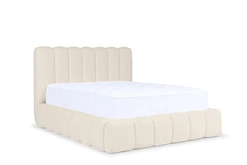 Lit coffre tissu chenille 160x200cm - Beige