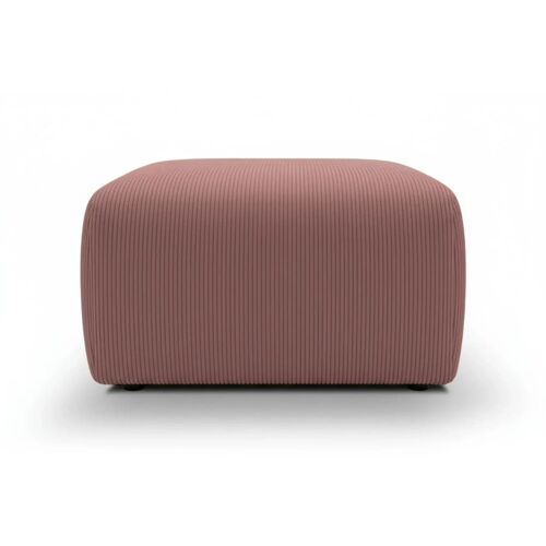 Pouf en velours côtelé Rose 74x74x41
