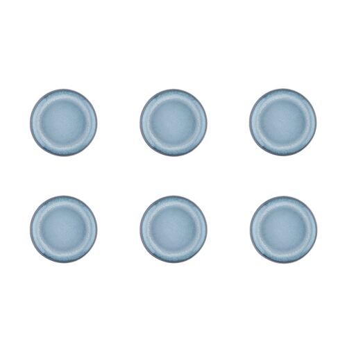 Lot De 6 Assiettes À  Pain En Grès Bleu D16.5
