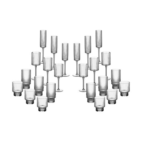 Lot De 24 Verres En Cristallin Transparent