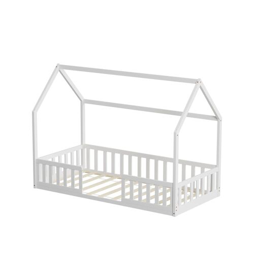 Lit cabane Nid enchanté en bois : Blanc