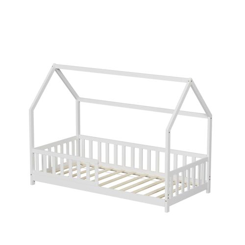 Lit cabane en bois : Blanc