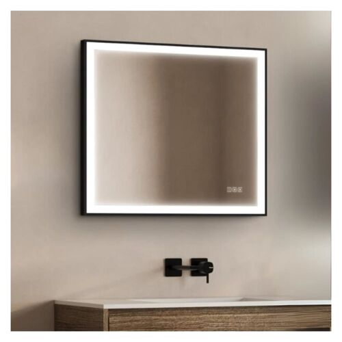Miroir Led Rectangulaire Avec Cadre Alu Noir