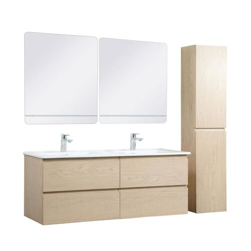 Ensemble meuble double vasque 120cm avec plan céramique