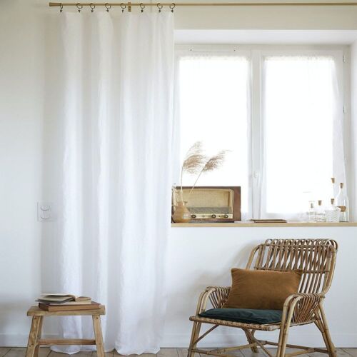 Rideau 100% Lin Lavé Uni 140x270 Cm