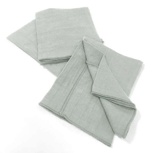 Lot De 3 Serviettes Gaze De Coton Eucalyptus 40x40 Cm