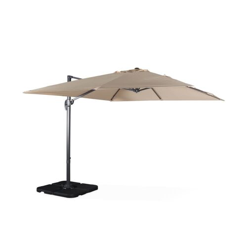 Parasol Beige 3x3m Structure Grise + 4 Dalles