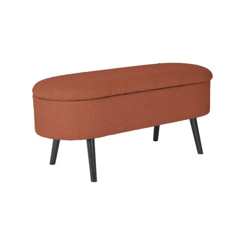 Banc coffre, bout de lit bouclette texturée, rouille