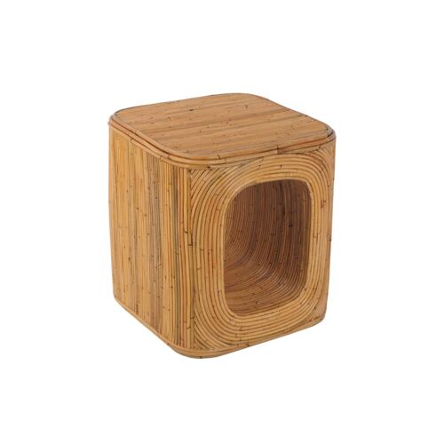 Table d'appoint en rotin naturel, cubique 45cm