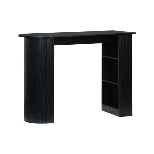 Table haute de cuisine 3 étagères décor bois noir
