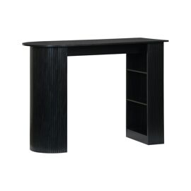 Table haute de cuisine 3 étagères décor bois noir