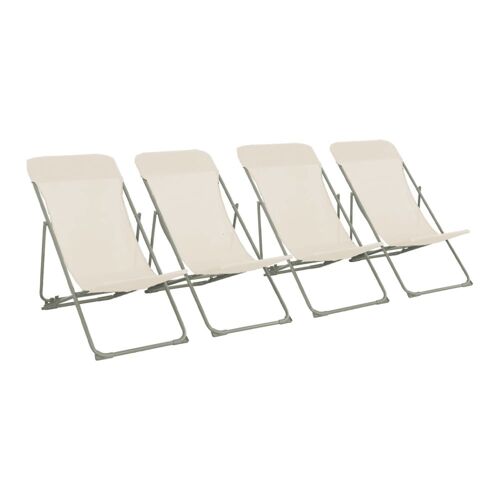 Lot de 4 chaises pliantes kaki textilene