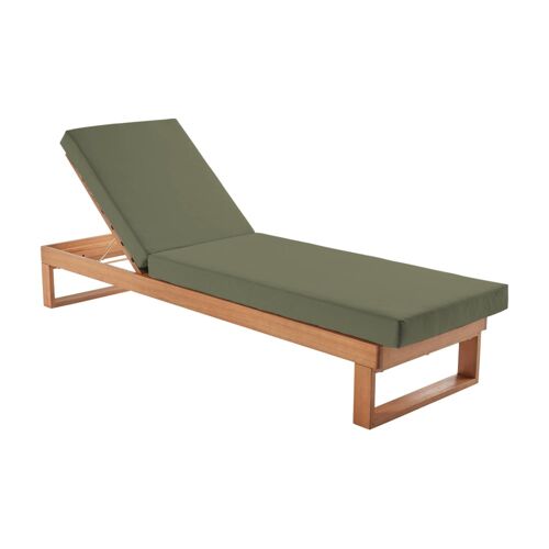 Bain De Soleil En Bois D'eucalyptus Multi Positions Kaki