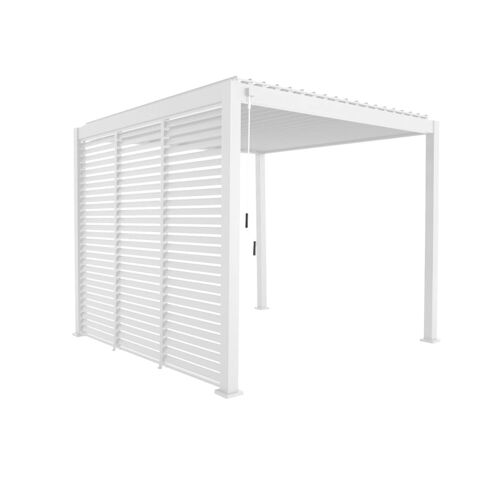 Pergola Aluminium 3x3 M V2 3 Persiennes Blanc