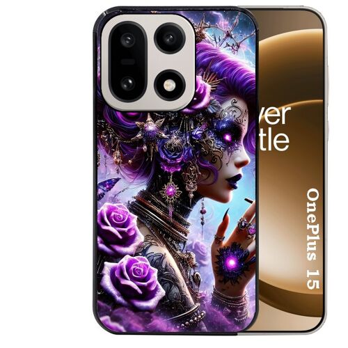 Coque noire Taperso pour OnePlus 15 avec motif fee style steampunk