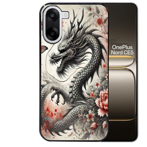 Coque noire Taperso pour Nord CE5 avec motif dragon japan