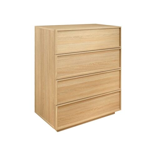 Commode de rangement effet bois naturel 4 tiroirs