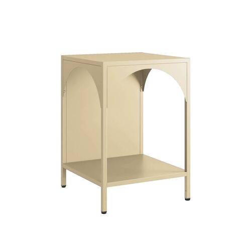 Table de chevet table d'appoint acier beige