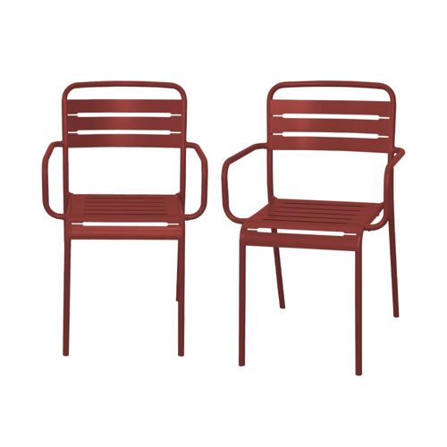 Lot De 2 Fauteuils De Jardin, Terre De Sienne