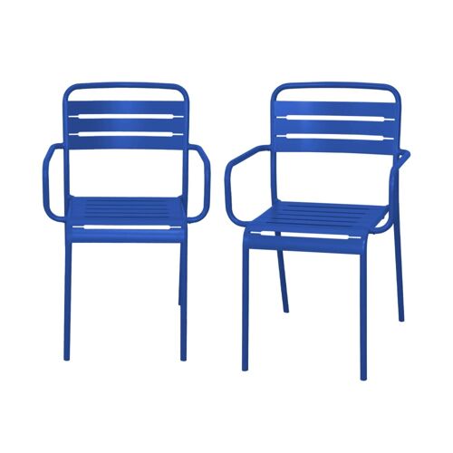 Lot De 2 Fauteuils De Jardin, Bleu Électrique