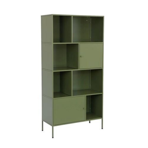 Buffet industriel métal vert 8 compartiments