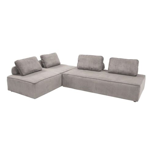 Lot de 2 chauffeuses 2 places pour canapé modulable gris clair