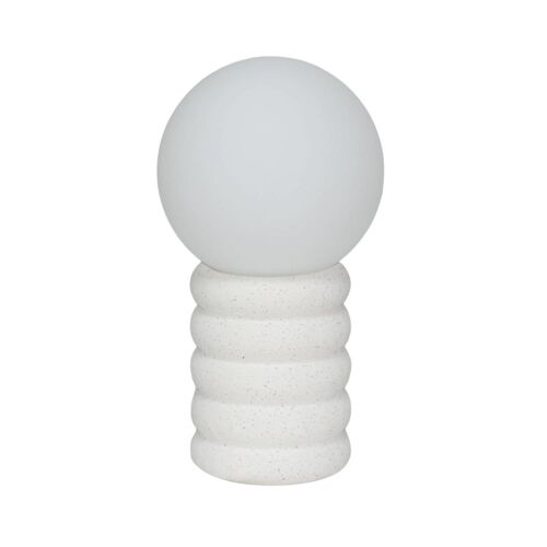 Lampe À  Poser Intérieur Céramique Moucheté Blanc Et Noir H 28cm