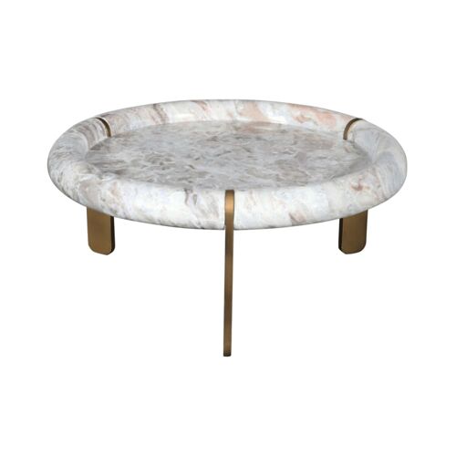 Grande table basse en marbre et métal