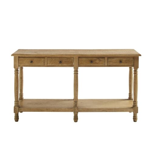 Console en chêne massif Boissy 4 tiroirs 150x80x40cm
