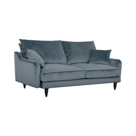 Canapé velours 3 places bleu gris
