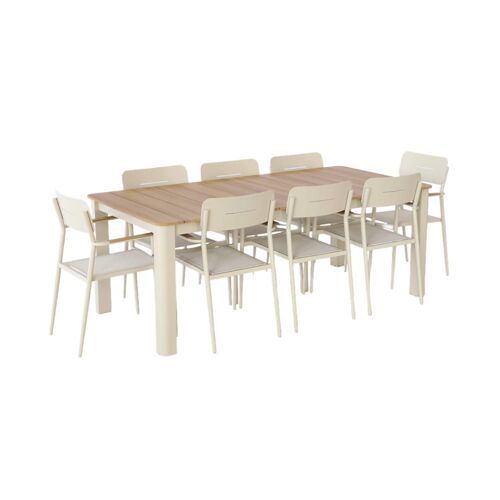 Table De Jardin Aluminium + 8 Assises Beige