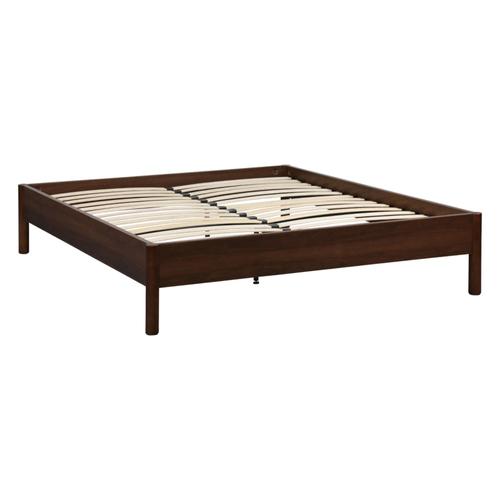 Lit avec sommier à  lattes 160x200cm décor bois noyer