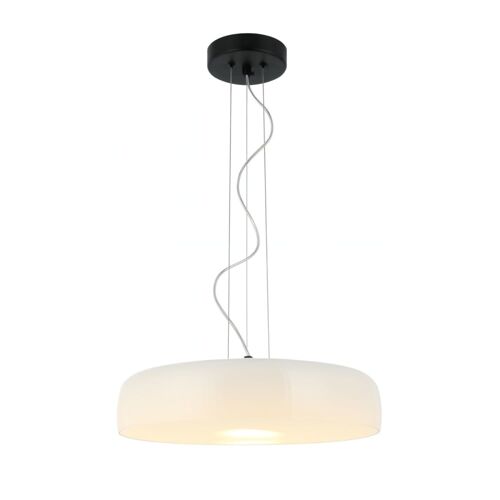 Suspension En Verre Blanc Et Noir 42 Cm