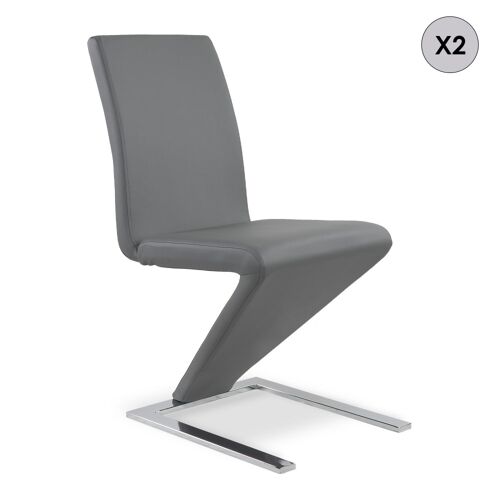 Lot de 2 chaises design grises
