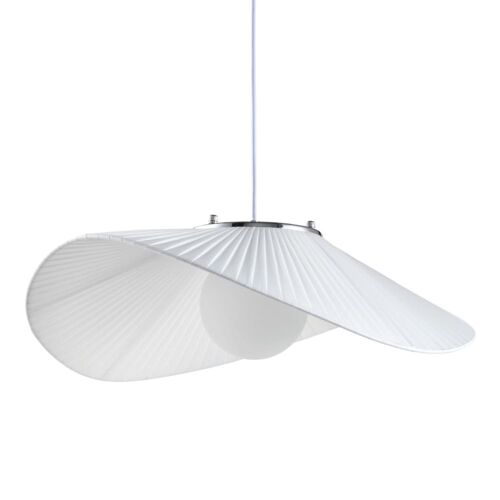 Suspension En Verre Blanc Et Argenté 50 Cm