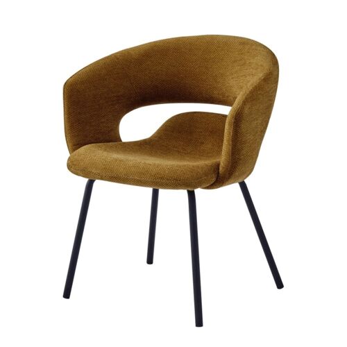 Fauteuil de table en tissu Luxury Moutarde