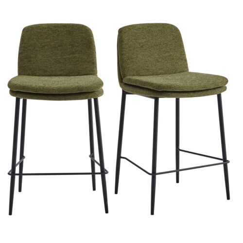Chaises de bar en tissu Luxury Kaki (x2)