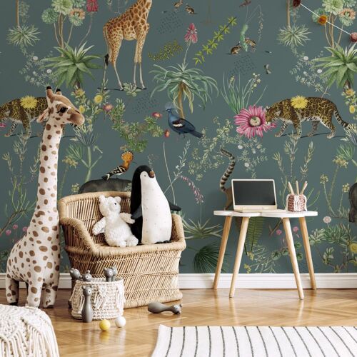 Papier peint panoramique Bestiaire Botanique