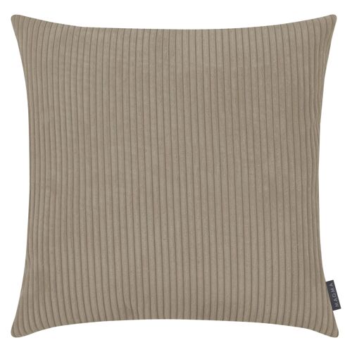 Housse De Coussin Gros Velours Cotelé Taupe 60x60 Cm