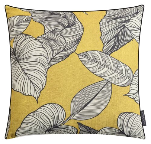 Housse De Coussin Imprimée Jaune Blanc 45x45