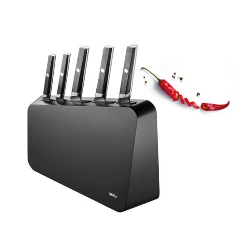 Jeu De Couteaux Acier Noir 38x34x9 Cm