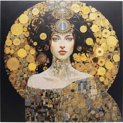 Tableau femme futuriste en verre 80x80