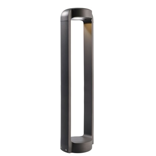 Borne D'éclairage De Jardin En Aluminium Gris H80cm