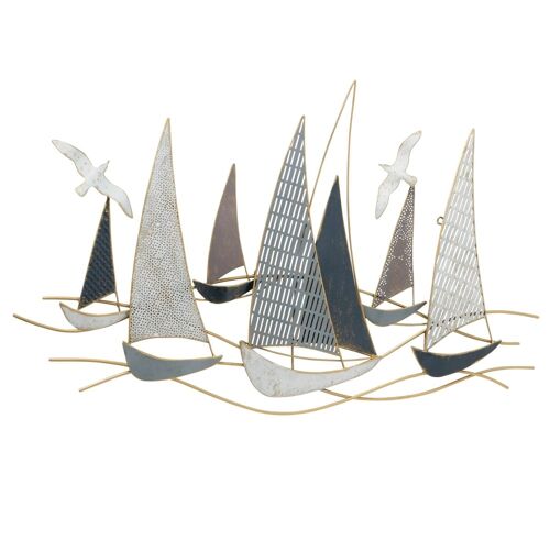 Décoration murale en métal bateaux 109x69x6cm