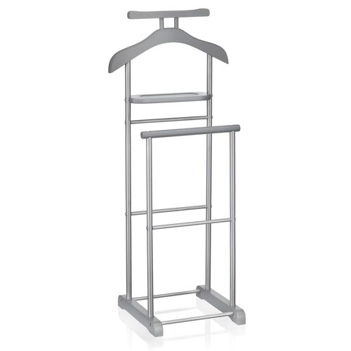 Valet de chambre double portant en métal, gris
