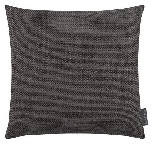 Housses De Coussin Jacquard Uni Anthracite 40x40 - Lot De 2
