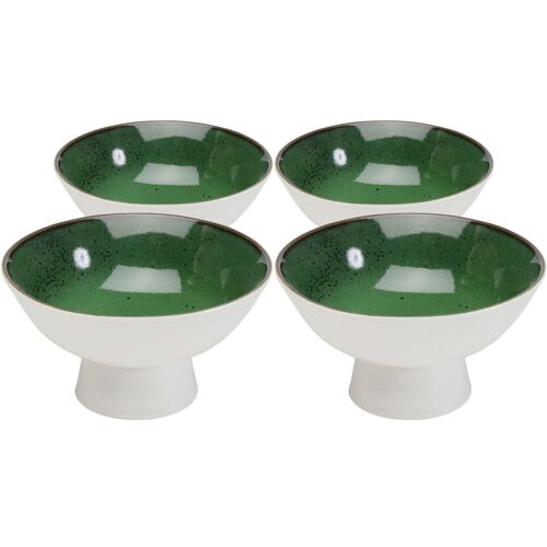Bol En Porcelaine Verte Et Blanche D17 - Lot De 4