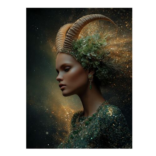 Tableau Femme Capricorne alu-dibond multicolore 30x40 cm